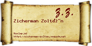 Zicherman Zoltán névjegykártya